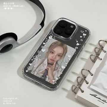 愛心小卡適用蘋果16PROMAX手機殼iPhone17小衆14雙層13硬殼12/11