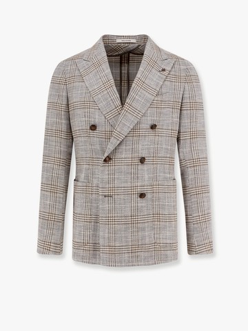 Double-breasted prince of wales check blazer - TAGLIATORE - gender_Man