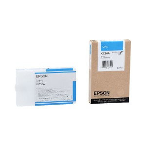 (まとめ) エプソン EPSON PX-P／K3インクカートリッジ シアン 110ml ICC36A 1個 〔×10セット〕〔代引不可〕