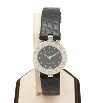 BVLGARI 寶格麗 腕錶 黑色 錶盤/皮革錶帶 (非原廠錶帶) BZ22S 【二手名牌BRAND OFF】