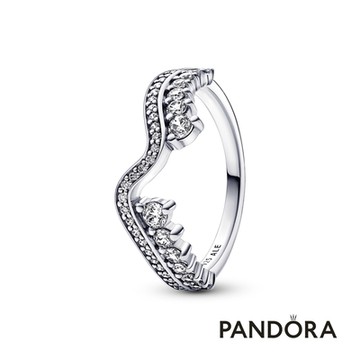 【Pandora官方直營】漸變式密鑲波浪形戒指-絕版品