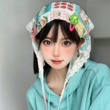 【臺灣有貨】法式嬰兒帽子頭巾甜妹多巴胺頭巾大頭圍百搭網紅氛圍感頭巾