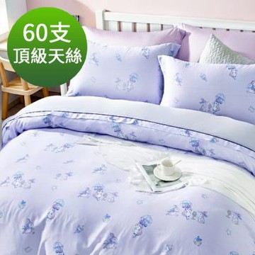 Saint Rose 頂級60高支數天絲 夢夢兔比-紫 加大 百貨專櫃款100%天絲兩用被床包四件組