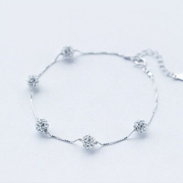 925純銀手鍊 鑲鑽手環-韓版甜美氣質設計七夕情人節禮物女飾品73dp134【獨家進口】【米蘭精品】