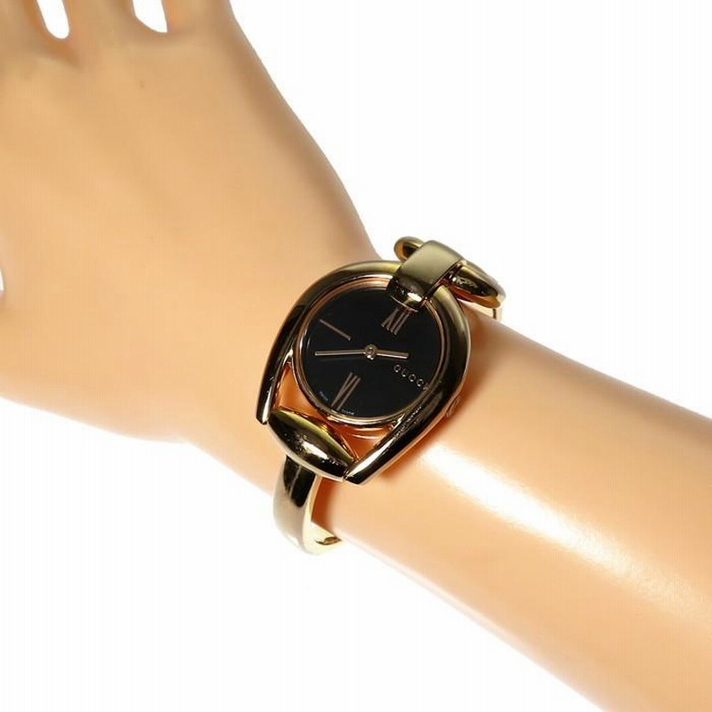 GUCCI ホースビットウォッチ レディース バングル 腕時計 ゴールド