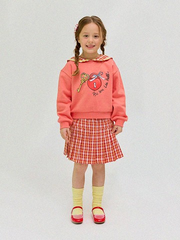 Sera Pleated Check Pattern Coordinates Set [Pink]