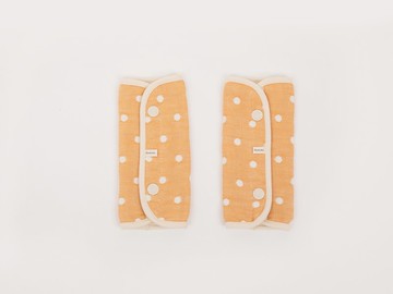 六層紗揹帶口水巾-點點橙