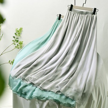 雪紡闊腿褲裙女高腰垂感時尚百搭舞蹈大碼休閒女褲小個子夏季薄款新款