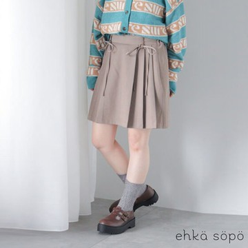 ehka sopo 甜美蝴蝶結兩側百褶短裙