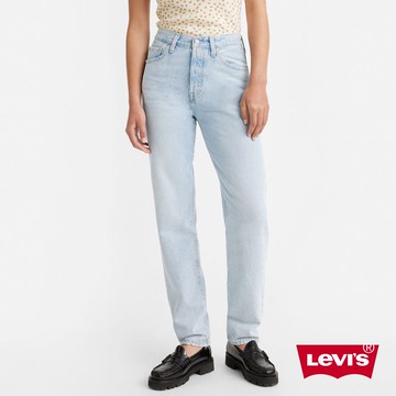 Levis 女款 501 81S 上寬下窄 高腰修身排釦小直筒牛仔長褲 / 精工輕藍染水洗 熱賣單品