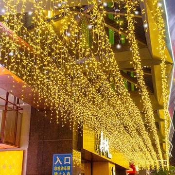 LED彩燈閃燈串燈滿天星星戶外防水新年過年春節裝飾冰條瀑布燈