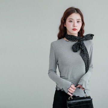 現貨★撞色木耳邊內搭棉質上衣(共3色)1125 【NR2428】