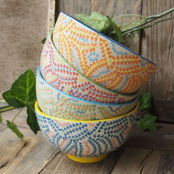 法國 Chehoma - 點繪點線-小碗 (直徑11.5cmx高6.5cm)-4入