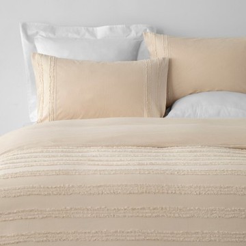 奧可利200織剪花純棉被套單人 米杏