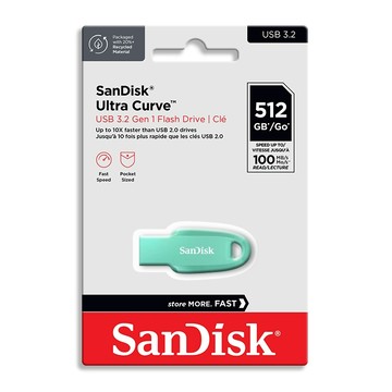SANDISK Ultra Curve CZ550 512G 湖水綠 USB 3.2 高速 隨身碟