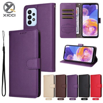 SAMSUNG XICCI 適用於三星A73 A53 A33 A23 A13 A52 A32 A22 A12荔枝紋真皮商