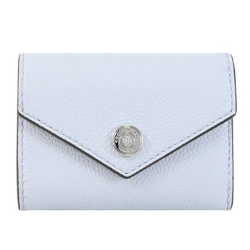 TORY BURCH 178258 荔枝皮內裏小狗印花三折小短夾.水藍