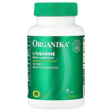 Organika, L-茶氨酸素食膠囊，225 毫克，90 粒