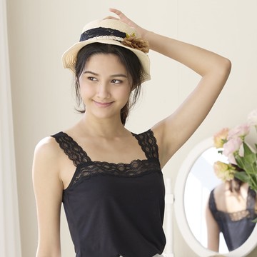 華歌爾-美姿衣-冰牛奶纖維 M-LL背心蘭姿(百搭黑)-LT532923BL