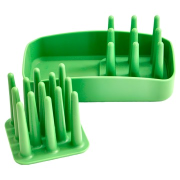 oka PLYS Vegi mage日製直立式蔬菜保存收納架  兩種粗細口徑  20.5 x 10.8 x 9cm  草綠  1個