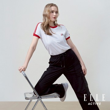 【ELLE ACTIVE】 女款 印花圓領短袖T恤-白色 (EA25S2W1609-90)