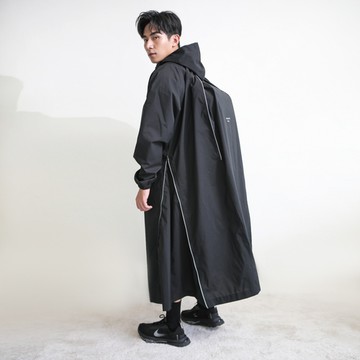 MECOVER｜Pro 東麗酒伊 Tryspec 連帽長版雨風衣 poncho(極致黑)