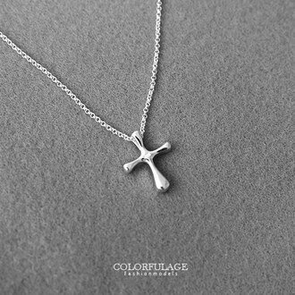 簡約質感十字架 925純銀項鍊 熱門禮物首選 簡單打造穿搭配件 柒彩年代【NPB624】抗過敏