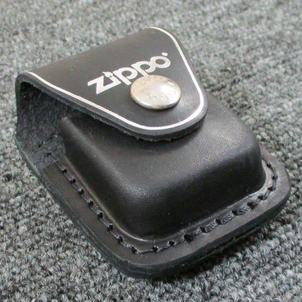 zippo ジッポー レザーケース クリップ 黒色 純正革ポーチ ライターポーチ