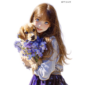 【4 月新品 3】07-120-0264 人物貼紙 春日少女與動物