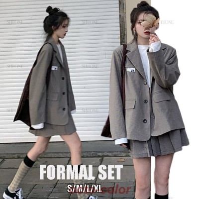 スーツ 女子 韓国 制服 大きいサイズ 卒服 女の子 子供服 上下セット ジャケット スカート ブラウン チェック柄