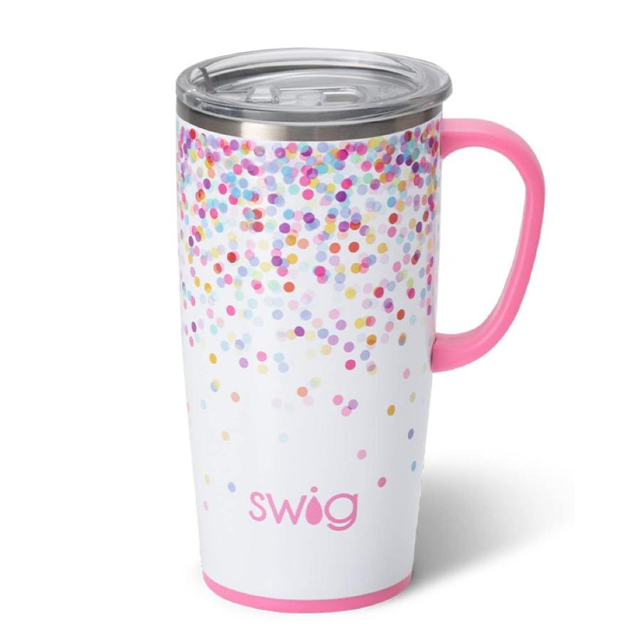 Swig Life 22oz Tall Travel Mug with Handle and Lid, Cup Holder Friendly, Di