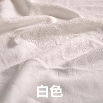 夏季素色棉麻布料薄縐q褶皺純色亞麻服裝面料闊腿褲襯衫式洋裝短