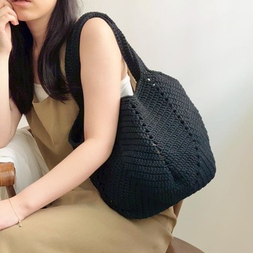 鉤織大容量肩背包 / 多色可選 台灣手工編織包提袋手提袋 棉