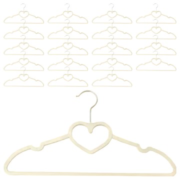沐慕家居 超強度塑膠愛心防滑衣架 2組  白色  10支