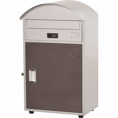 ケイ・ジー・ワイ工業 リシム 宅配ボックス ラウンドR2 幅350×奥行280×高さ600mm ブラウン×シルバー 1台（直送品）