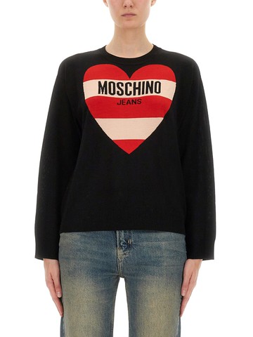 moschino jeans mesh with inlay pattern
