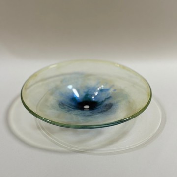 靛雲映影玻璃盤