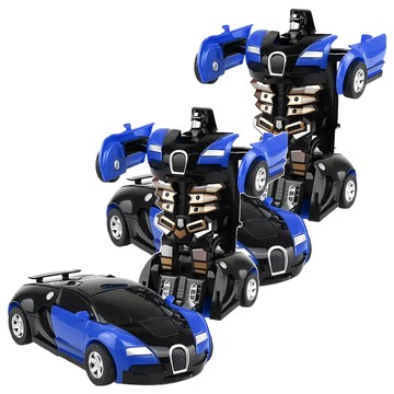 OhBabyLaugh 碰撞式變形汽車 雙重樂趣 慣性滑行  藍色  1個