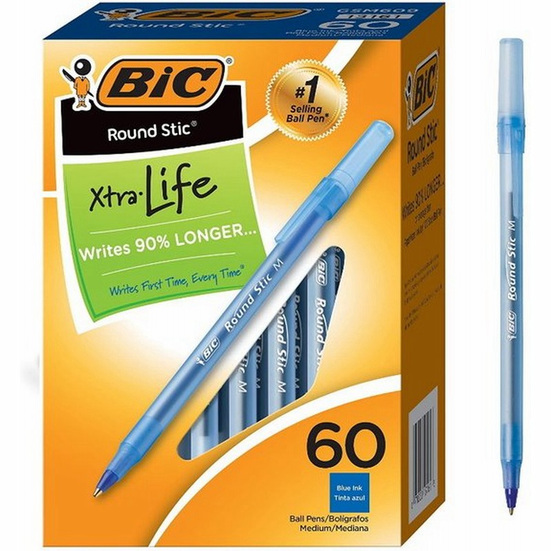 Bic アメリカの定番 ボールペン 1 0mm 60本入り 青 ブルー ラウンドスティック エクストラライフ Round Stic Xtra Life Ballpoint Pen Medium Point 通販 Lineポイント最大0 5 Get Lineショッピング