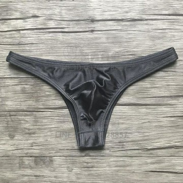 男士三角內褲低腰性感半包臀拉絲面料比基尼小三角褲【倪醬小鋪】