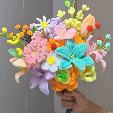 手作禮物🎁 小眾冷門扭扭棒手持花混搭花束diy材料包送女友老婆結婚領證禮物 DIY禮物 手作材料包 DIY材料包