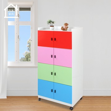 八門塑鋼置物櫃 收納櫃 活動櫃 餐櫃 碗盤櫃 防水塑鋼家具(寬71.5x深47x高153公分)【巧沐家具】