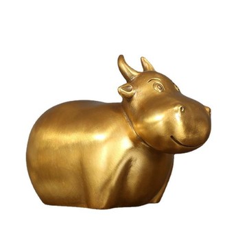 銅牛擺件黃銅卡通十二生肖牛把玩銅工藝品朋友生日禮物裝飾品金牛J-77公司貨快速出貨