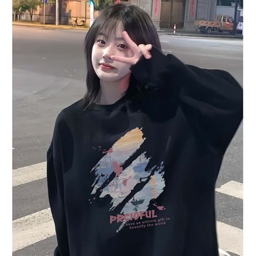 長袖T恤女裝mm超火  100%純棉  寬鬆版長T恤  大碼上衣女  秋冬女生打底衫  XH  內搭上衣  厚款T恤