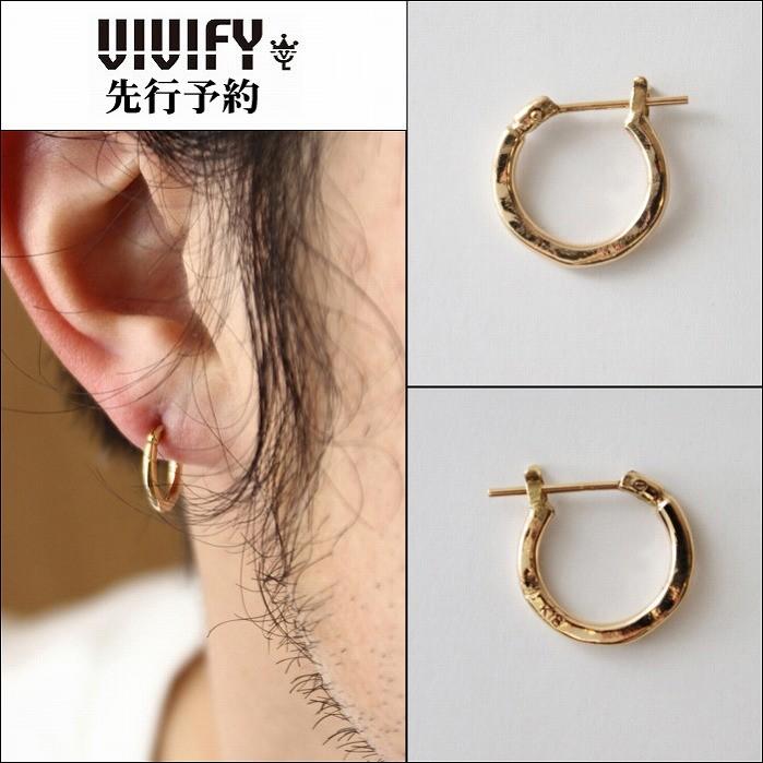 vivify k18Gold Hammered Hoop Pierce(S) - ピアス(片耳用)