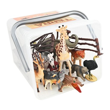 TERRA BY BATTAT 科育 感統玩具 叢林世界 情境桶 動物模型 60片 手把桶裝 方便收納  1桶