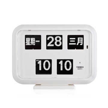 TWEMCO QD-35 機械式翻頁鐘 德國機芯 中文 萬年曆 桌放 壁掛 (全6色)