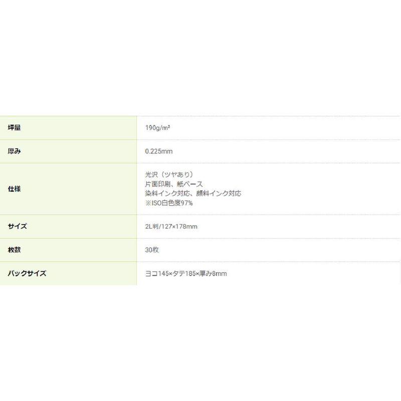 ナカバヤシ 写真用紙 光沢紙 インクジェット 2L判 30枚 JPPG-2L-30 高白色