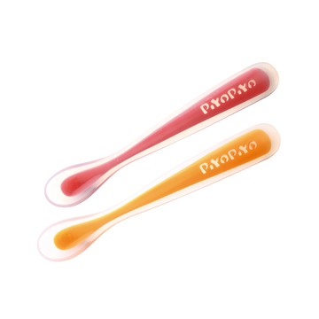 PiYOPiYO 黃色小鴨 果凍湯匙套裝 前端軟矽膠 不含雙酚A 耐熱-20°C~120°C  紅色+黃色  1組
