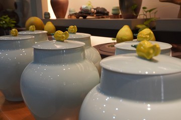 觀與藏系列 - 影青佛手瓜茶倉